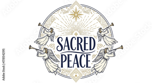 angelic proclamation of peace and divine harmony a vintage style illustration