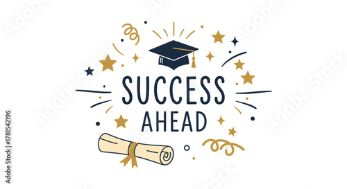 Inspiring academic achievement with a graduation cap and diploma scroll design