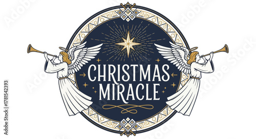 A captivating emblem of yuletide joy and angelic proclamation