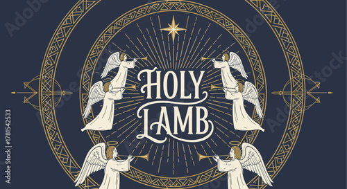 Divine Heraldry: A celestial assembly announcing a sacred message.