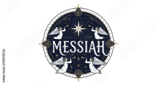 Celestial heralds announcing the Messiah, a spiritual and divine artistic