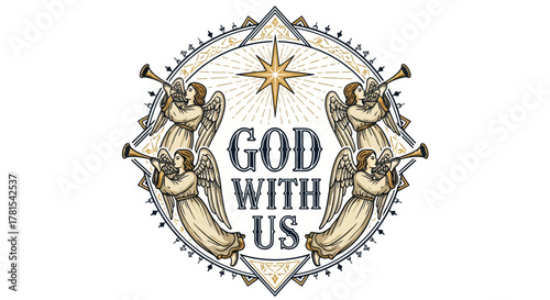 Celestial chorus: Four angels herald a divine announcement, 'God with us'