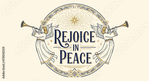 angelic heralds of peace and joy in a classic festive design