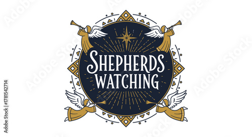 stylized holy heralds of guidance and glory with guiding star illustration