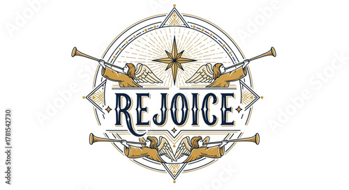 Joyful Heavenly Heraldry: Angels Announcing with Trumpets and Celestial Star