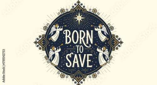 angelic heralds of salvation a stylized spiritual emblem