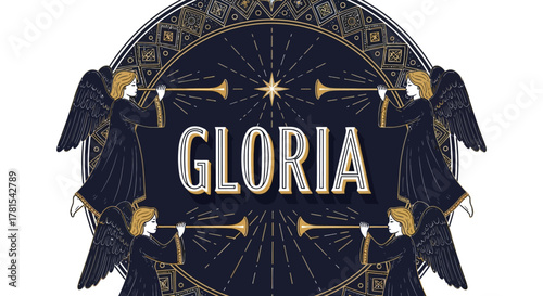 Celestial chorus heralds the gloria with angelic grace and trumpets
