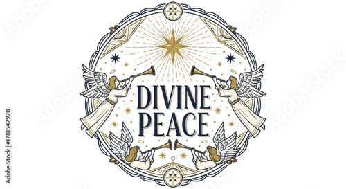 Celestial harmony with angels heralding divine peace and enlightenment