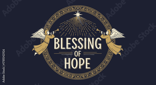 angelic heralds of hope and blessing with star and ornate framing