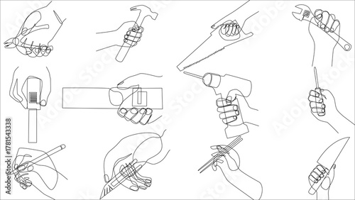 One Line Art: Power, House and  Hand Tool Supplies