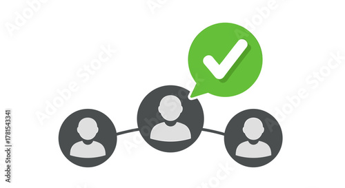 Team collaboration with a successful social network connecting people and sharing ideas, showing unity and connection, networking approval and agreement