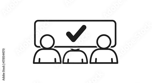 Team approval confirmed symbol for business collaboration, decision making and project success in a clean, modern design for professional communication