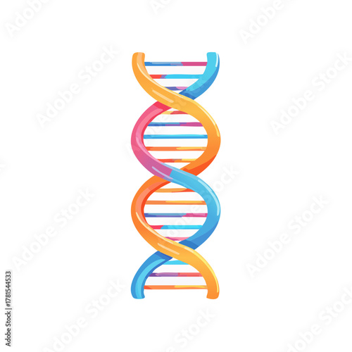 DNAの二重螺旋構造のベクターイラスト