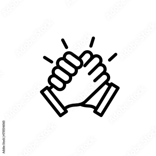 Handshake Icon Vector – Teamwork, Agreement, Partnership Symbol