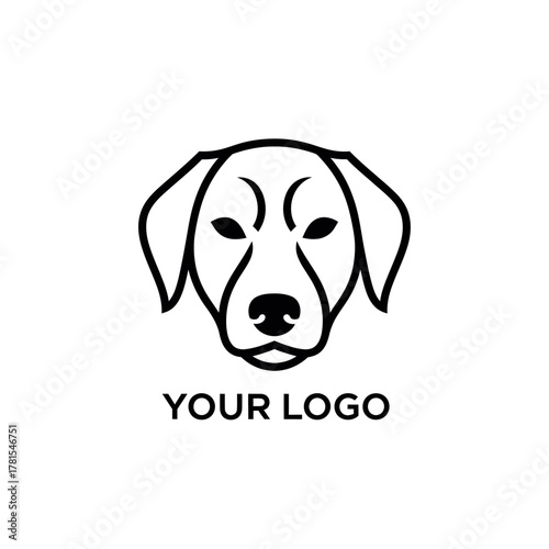 Minimalist Dog Head Outline for Brand Identity Design Elements Vector