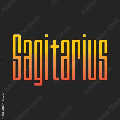 Sagitarius Zodiac Gradient Typography Design