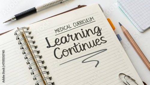 Wallpaper Mural Medical Curriculum Development with Notepad, Learning Continues Concept and Education Focus in Modern Health Training Setting Torontodigital.ca