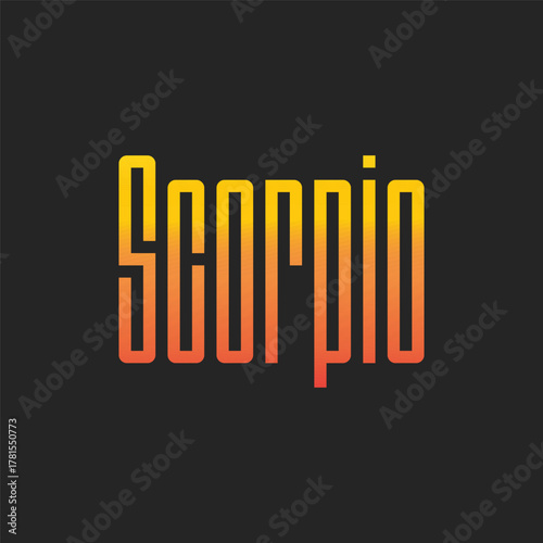 Scorpio Zodiac Gradient Typography Design