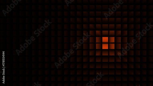 Orange Digital Grid Squares Motion Background Loop, Warm Amber Tech Grid