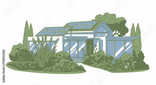 Eco-Friendly Home with Solar Panels A Sustainable Modern Residence