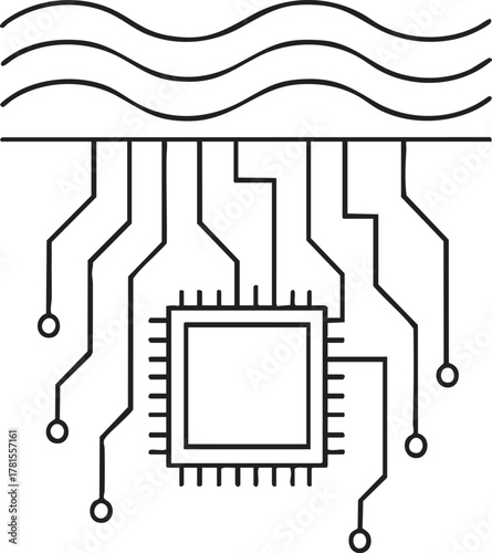 Black Vector Underground Tech Connection Abstract Illustration