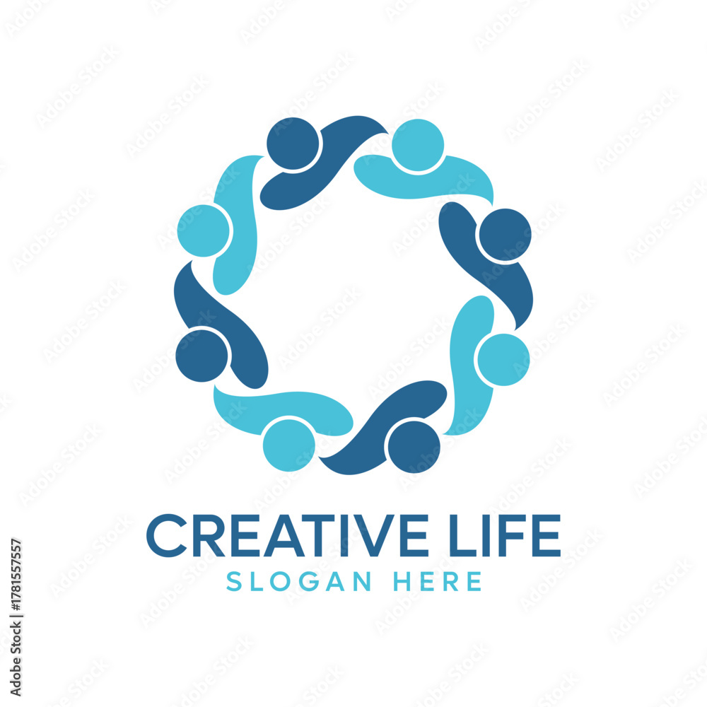 Obraz premium Abstract People Community Logo Collection Vector