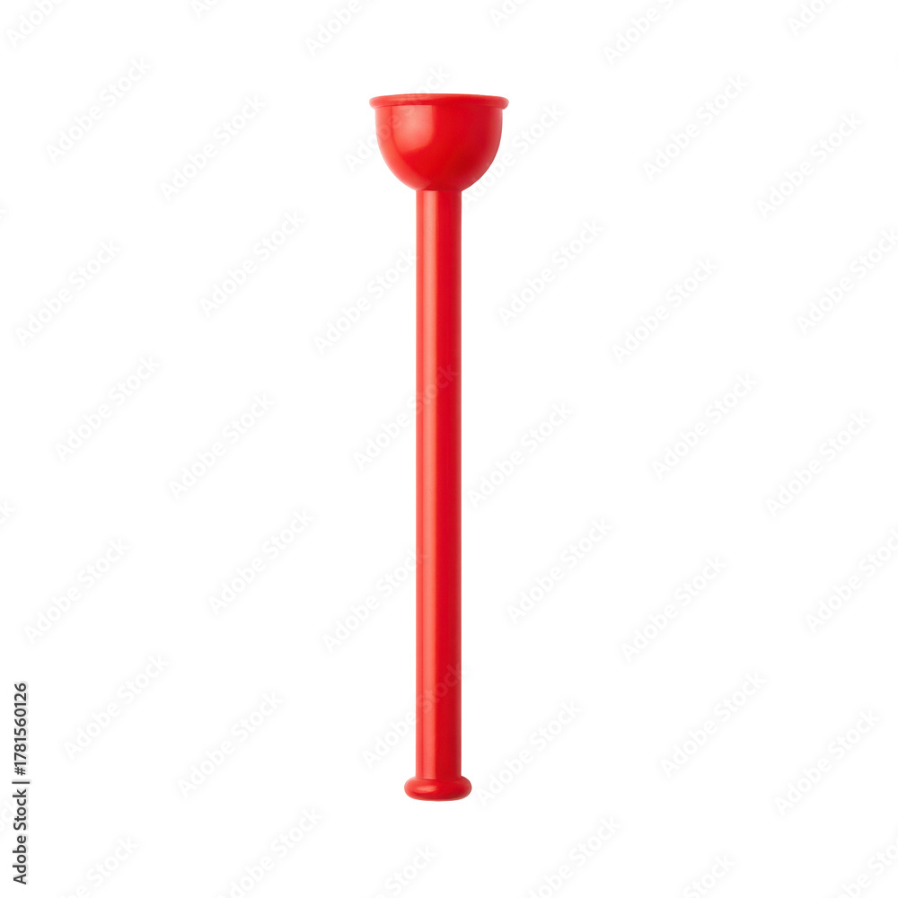 Fototapeta premium Vibrant Red Enema Nozzle on Pure, Deep Background for Medical and Health Illustrations