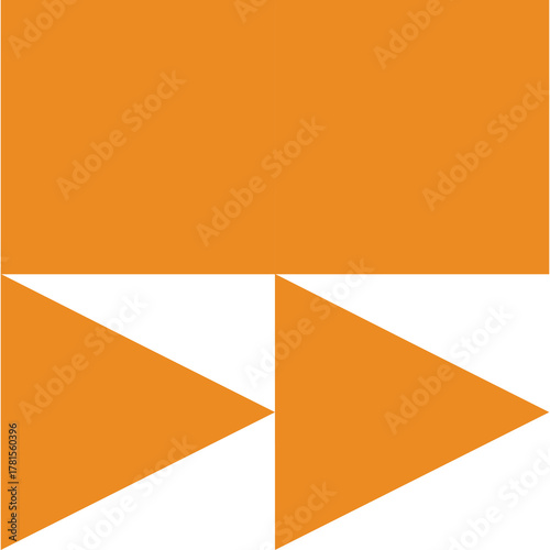 Free Download Two Orange Triangle Arrows Pointing Right On A White Background Showing Direction And Movement With A Solid Orange Bar Above - GFXLoad