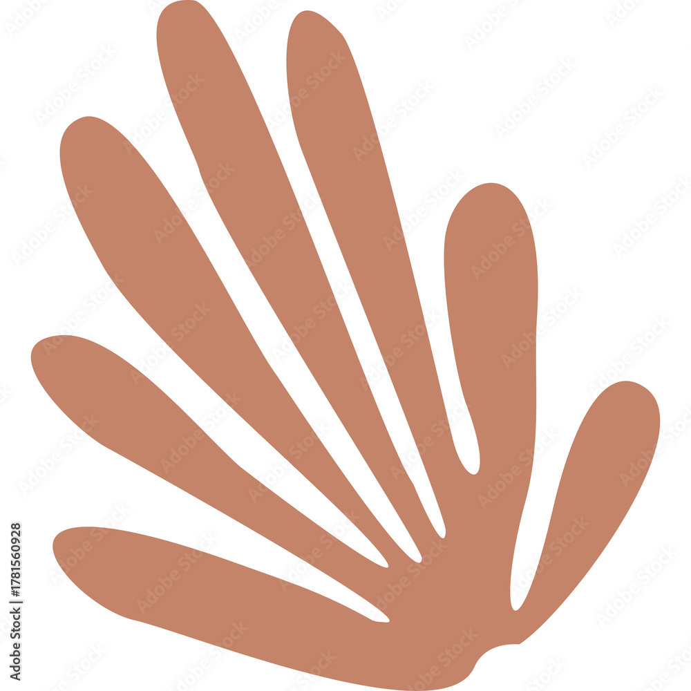 Fototapeta premium Terracotta Abstract Organic Shape with Petal Like Formations Isolated on Transparent Background in Soft Natural Lighting