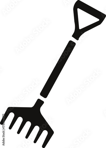Black garden rake icon on white background agriculture , agriculture, black, dirt, digging, equipment