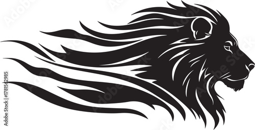 Lion Head Silhouette mane profile