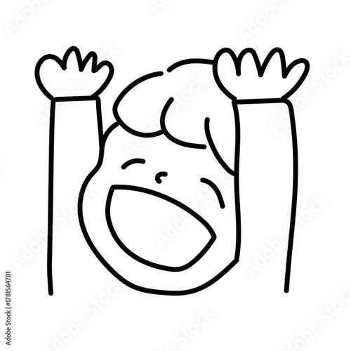 ばんざい(線画)