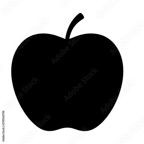 Black silhouette of an apple