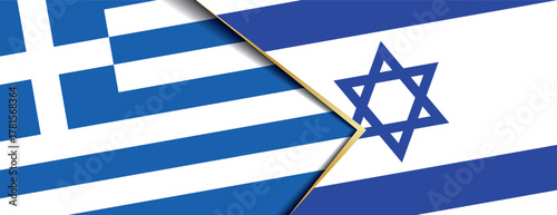 Greece and Israel flags overlapping, symbolizing cooperation, alliance, and diplomacy between the two countries