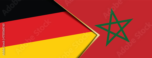 Germany and Morocco flags overlapping, symbolizing North African trade, travel, diplomacy, and cooperation