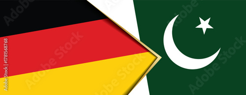 Germany and Pakistan flags overlapping, symbolizing diplomatic relations, trade, investment, and international cooperation