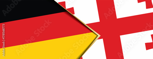 Germany and Georgia flags overlapping, symbolizing Caucasus relations, cooperation, diplomacy, and European ties