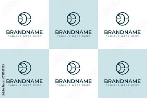 Letters GEO GOE EGO EOG OGE OEG Monogram Logo, suitable for any business