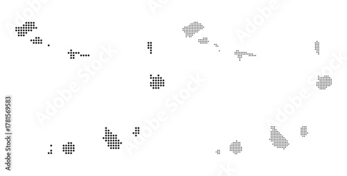 Cabo Verde archipelago map showing main islands with a modern black dotted or pixelated design pattern