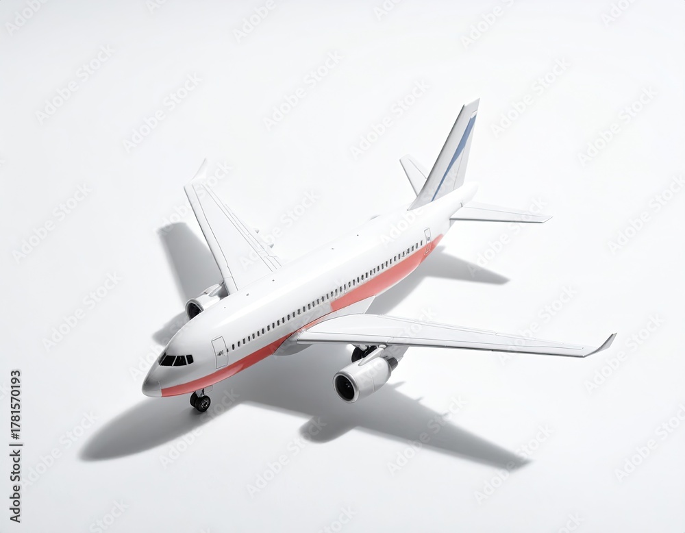 Obraz premium White passenger jet, slight shadow