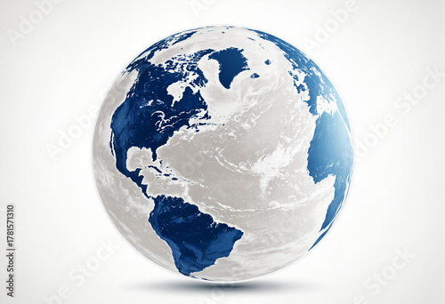stylized blue and white glo...