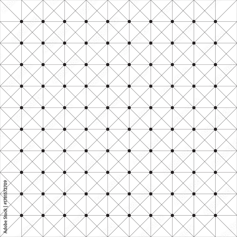 Fototapeta premium Elegant geometric grid pattern background with thin diagonal lines and connected dots. Perfect for technology, architecture, background textures, and digital design projects. 