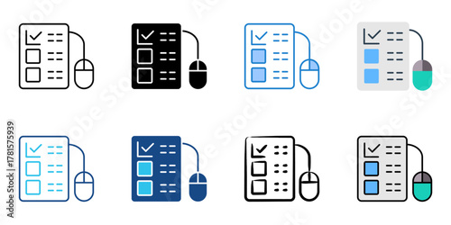 online test icon set multiple style collection 

