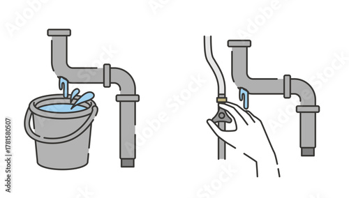 Plumbing Leak Emergency – Collecting Water and Closing Valve