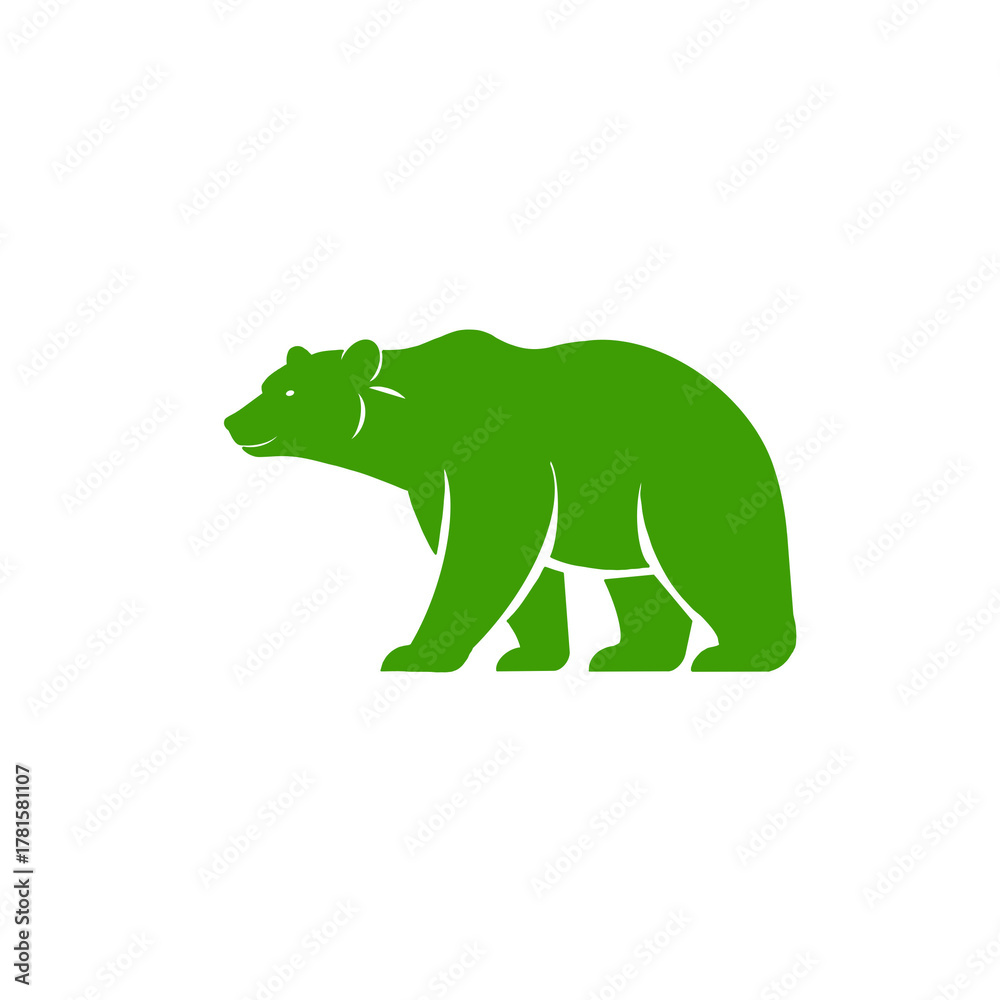 Obraz premium Black Bear Silhouette Illustration / 黒いクマのシルエットイラスト 