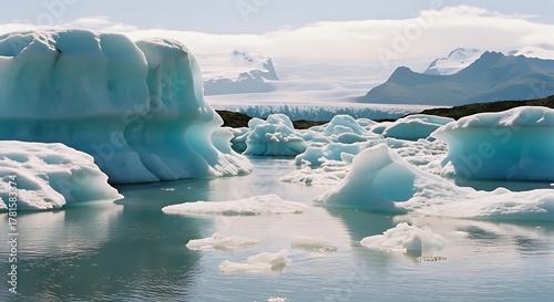 J?kuls?rl?n Glacier Lagoon - Icebergs Floating in Icelands Serene Waters.