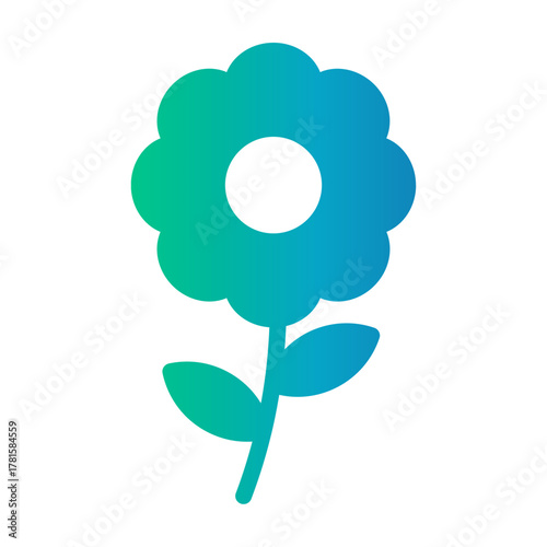 Gradient color icon of flower symbolizing innocence and happiness