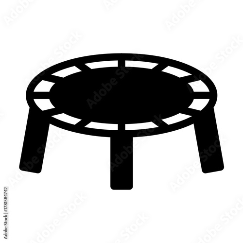Glyph icon of trampoline representing fun and movement