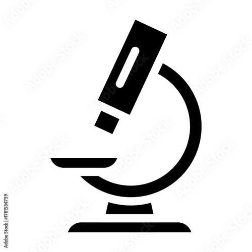 Glyph icon of microscope representing curiosity and science