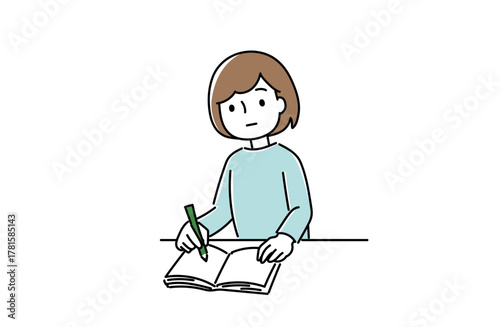 勉強をする女性